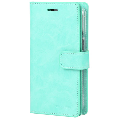 For iPhone 15 Pro Max GOOSPERY MANSOOR DIARY 9 Card Slots Leather Phone Case(Mint Green) - iPhone 15 Pro Max Cases by GOOSPERY | Online Shopping UK | buy2fix