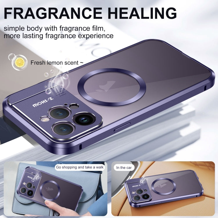 For iPhone 14 Aromatherapy Holder Single-sided MagSafe Magnetic Phone Case(Purple) - iPhone 14 Cases by buy2fix | Online Shopping UK | buy2fix