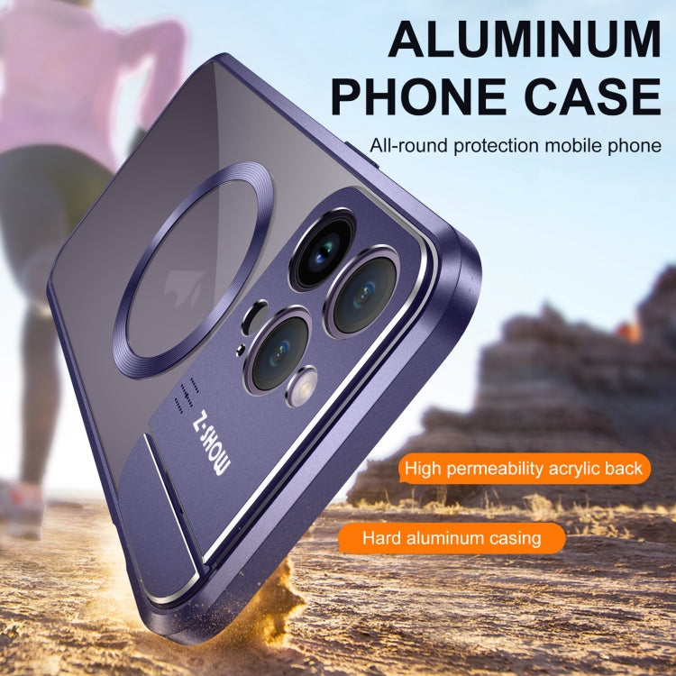 For iPhone 15 Plus Aromatherapy Holder Single-sided MagSafe Magnetic Phone Case(Purple) - iPhone 15 Plus Cases by buy2fix | Online Shopping UK | buy2fix