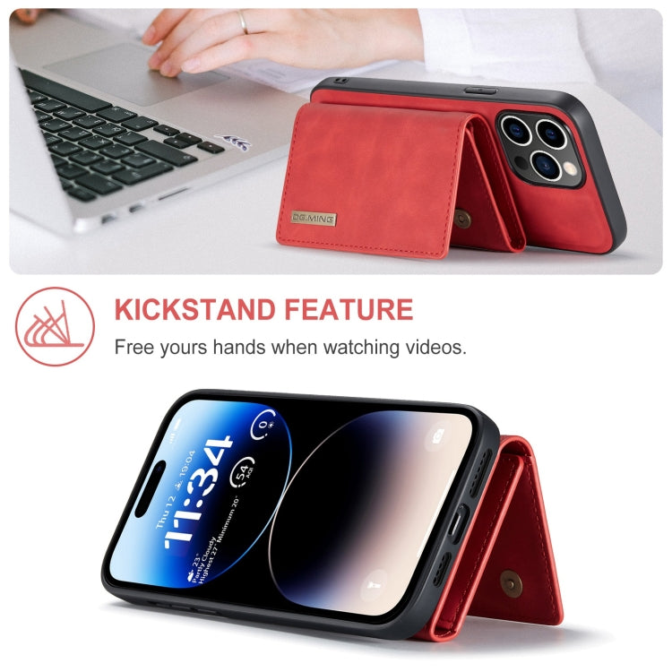 For iPhone 15 Pro Max DG.MING M1 Series 3-Fold Multi Card Wallet Leather Phone Case(Red) - iPhone 15 Pro Max Cases by DG.MING | Online Shopping UK | buy2fix