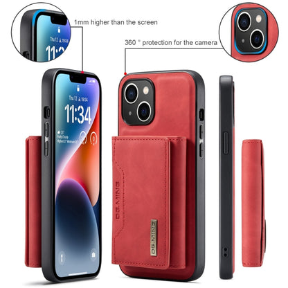 For iPhone 15 Plus DG.MING M2 Series 3-Fold Card Bag Wallet Leather Phone Case(Red) - iPhone 15 Plus Cases by DG.MING | Online Shopping UK | buy2fix