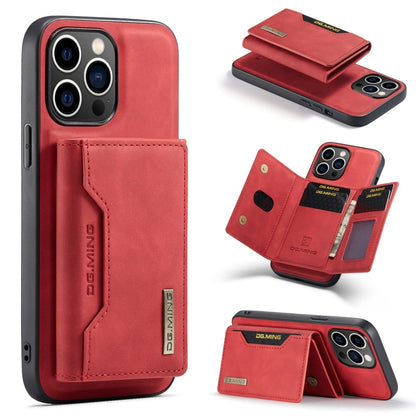 For iPhone 15 Pro Max DG.MING M2 Series 3-Fold Card Bag Wallet Leather Phone Case(Red) - iPhone 15 Pro Max Cases by DG.MING | Online Shopping UK | buy2fix