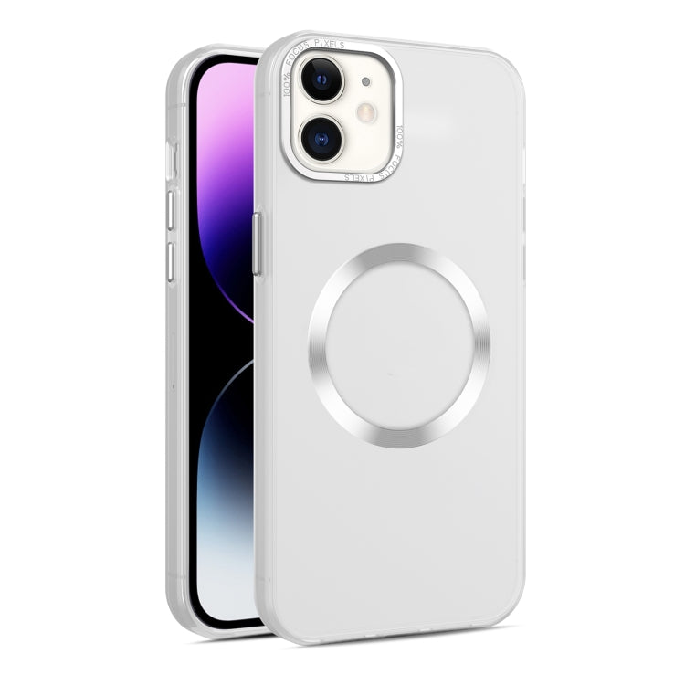 For iPhone 12 / 12 Pro CD Texture MagSafe Frosted Translucent Phone Case(White) - iPhone 12 / 12 Pro Cases by buy2fix | Online Shopping UK | buy2fix