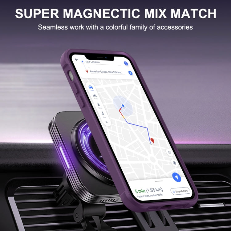 For iPhone 12 / 12 Pro MagSafe Magnetic Phone Case(Purple) - iPhone 12 / 12 Pro Cases by buy2fix | Online Shopping UK | buy2fix