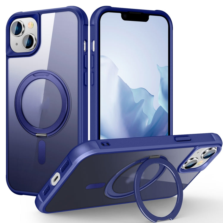 For iPhone 15 MagSafe Magnetic Rotating Holder Phone Case(Klein Blue) - iPhone 15 Cases by buy2fix | Online Shopping UK | buy2fix