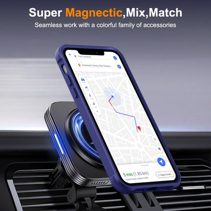 For iPhone 12 / 12 Pro MagSafe Magnetic Rotating Holder Phone Case(Klein Blue) - iPhone 12 / 12 Pro Cases by buy2fix | Online Shopping UK | buy2fix