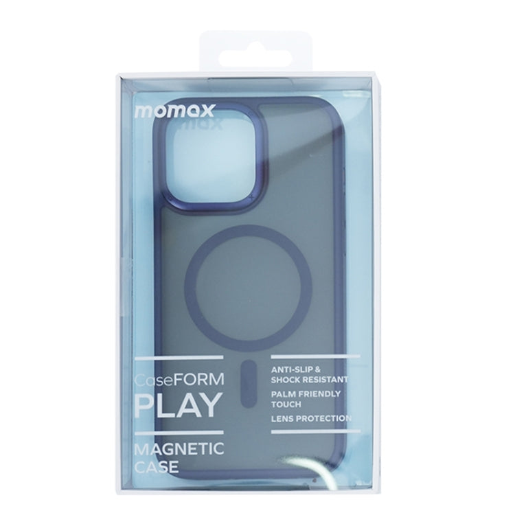 For iPhone 15 Pro Max MOMAX Magsafe Magnetic PC + TPU + Metal Phone Case(Blue) - iPhone 15 Pro Max Cases by MOMAX | Online Shopping UK | buy2fix