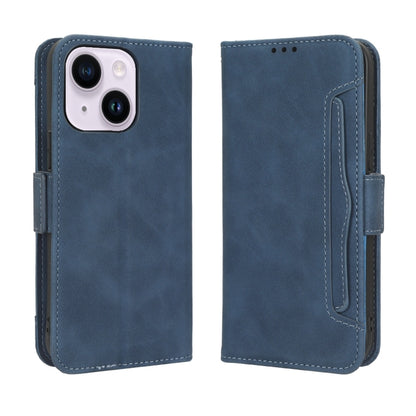 For iPhone 16 Skin Feel Calf Texture Card Slots Leather Phone Case(Blue) - iPhone 16 Cases by buy2fix | Online Shopping UK | buy2fix