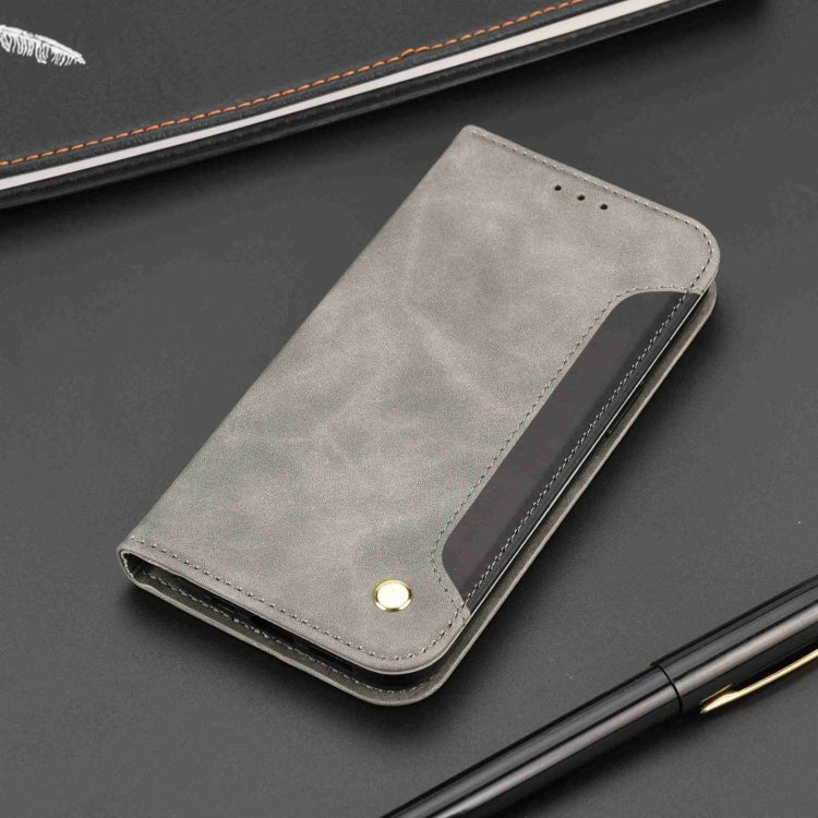 For iPhone 16 Pro Skin Feel Splicing Leather Phone Case(Grey) - iPhone 16 Pro Cases by buy2fix | Online Shopping UK | buy2fix