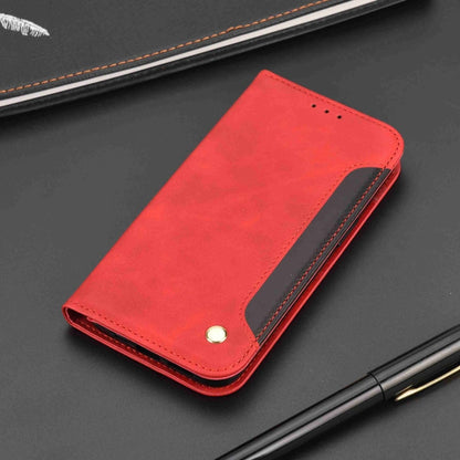 For iPhone 16 Pro Skin Feel Splicing Leather Phone Case(Red) - iPhone 16 Pro Cases by buy2fix | Online Shopping UK | buy2fix