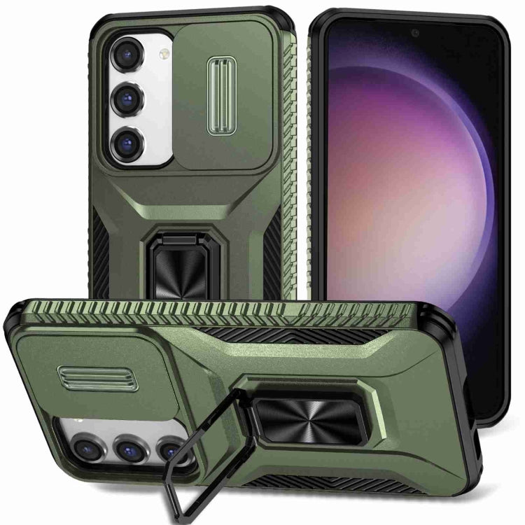 For Samsung Galaxy S23 5G Sliding Camshield Holder Phone Case(Alpine Green) - Galaxy S23 5G Cases by buy2fix | Online Shopping UK | buy2fix