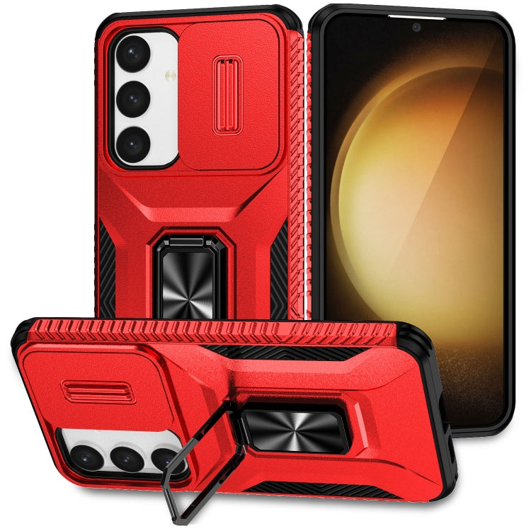 For Samsung Galaxy S24+ 5G / S25+ 5G Sliding Camshield Holder Phone Case(Red) - Galaxy S24+ 5G Cases by buy2fix | Online Shopping UK | buy2fix