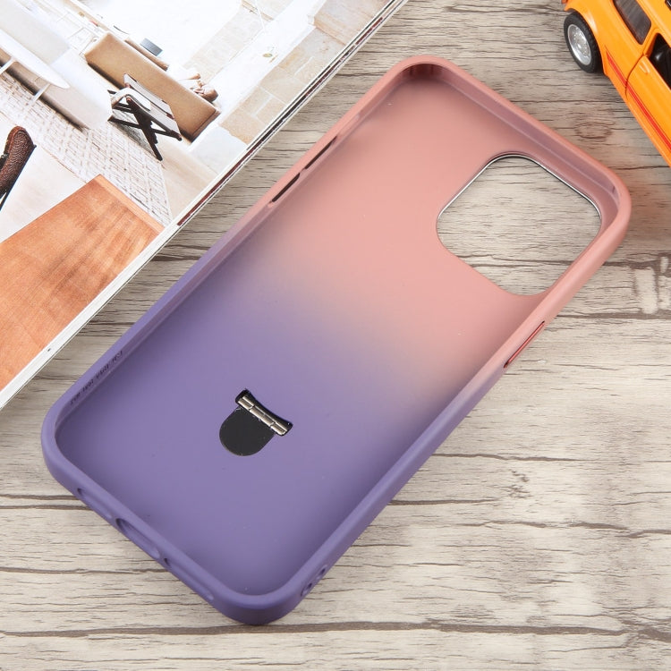 For iPhone 14 Gradient MagSafe Holder Liquid TPU Hybrid PC Phone Case(Pink Purple) - iPhone 14 Cases by buy2fix | Online Shopping UK | buy2fix