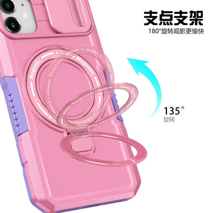 For iPhone 11 Sliding Camshield Magsafe Holder TPU Hybrid PC Phone Case(Purple Pink) - iPhone 11 Cases by buy2fix | Online Shopping UK | buy2fix