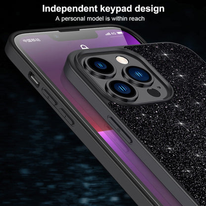 For iPhone 16 Pro Max SULADA Glittery PC Hybrid TPU Handmade Leather Phone Case(Purple) - iPhone 16 Pro Max Cases by SULADA | Online Shopping UK | buy2fix