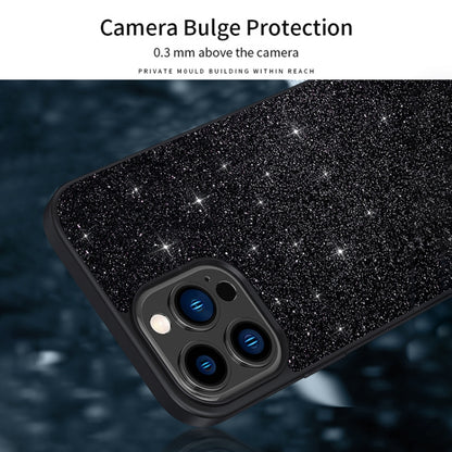 For iPhone 16 Plus SULADA Glittery PC Hybrid TPU Handmade Leather Phone Case(Black) - iPhone 16 Plus Cases by SULADA | Online Shopping UK | buy2fix