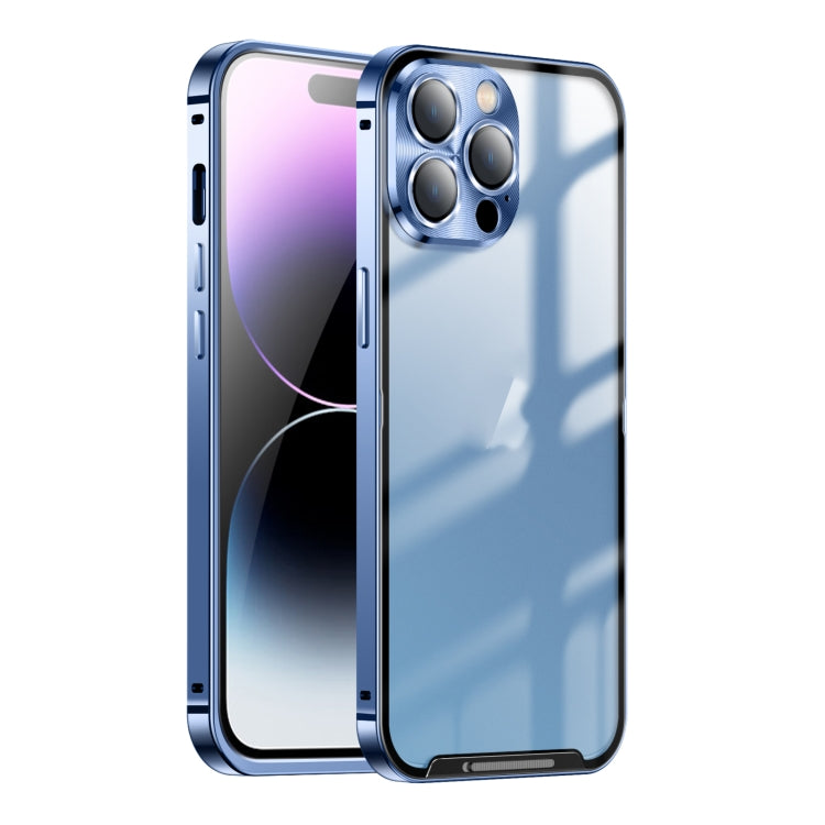 For iPhone 16 Pro Frosted Metal Phone Case(Blue) - iPhone 16 Pro Cases by buy2fix | Online Shopping UK | buy2fix