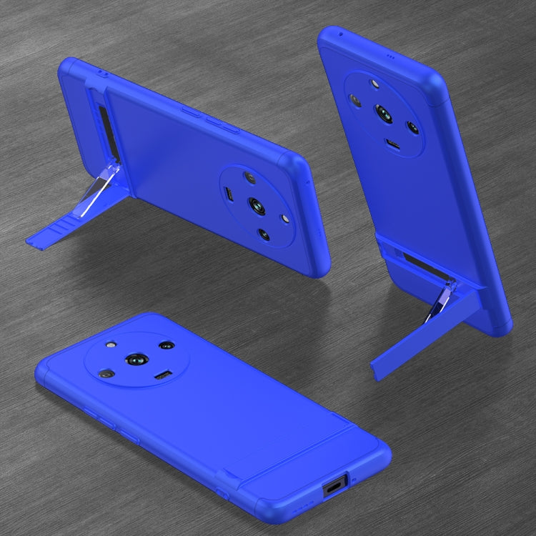 For Realme 11 Pro / 11 Pro+ GKK Three Stage Splicing Full Coverage PC Phone Case with Stand(Blue) - Realme Cases by GKK | Online Shopping UK | buy2fix