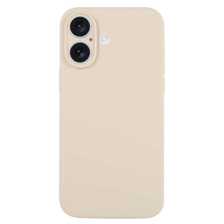 For iPhone 16 Plus Pure Color Liquid Silicone Fine Pore Phone Case(Antique White) - iPhone 16 Plus Cases by buy2fix | Online Shopping UK | buy2fix