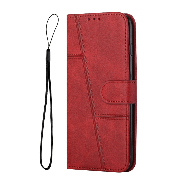 For Motorola Moto G Power 2024 Stitching Calf Texture Buckle Leather Phone Case(Red) - Motorola Cases by buy2fix | Online Shopping UK | buy2fix