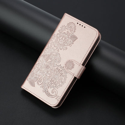 For Motorola Moto G Stylus 5G 2024 Datura Flower Embossed Flip Leather Phone Case(Rose Gold) - Motorola Cases by buy2fix | Online Shopping UK | buy2fix