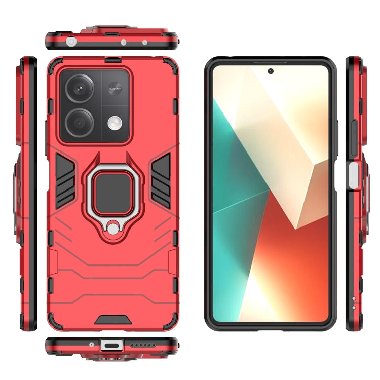 For Xiaomi Redmi Note 13 Shockproof PC + TPU Holder Phone Case(Red) - Xiaomi Cases by buy2fix | Online Shopping UK | buy2fix