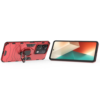 For Xiaomi Redmi Note 13 Shockproof PC + TPU Holder Phone Case(Red) - Xiaomi Cases by buy2fix | Online Shopping UK | buy2fix