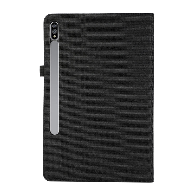 For Samsung Galaxy Tab S9+ Horizontal Flip TPU + Fabric PU Leather Tablet Case(Black) - Galaxy Tab S9+ Cases by buy2fix | Online Shopping UK | buy2fix