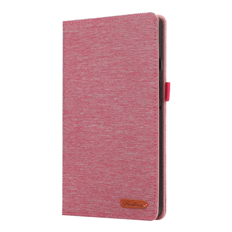 For Samsung Galaxy Tab A9 Horizontal Flip TPU + Fabric PU Leather Tablet Case(Rose Red) - Galaxy Tab A9 by buy2fix | Online Shopping UK | buy2fix