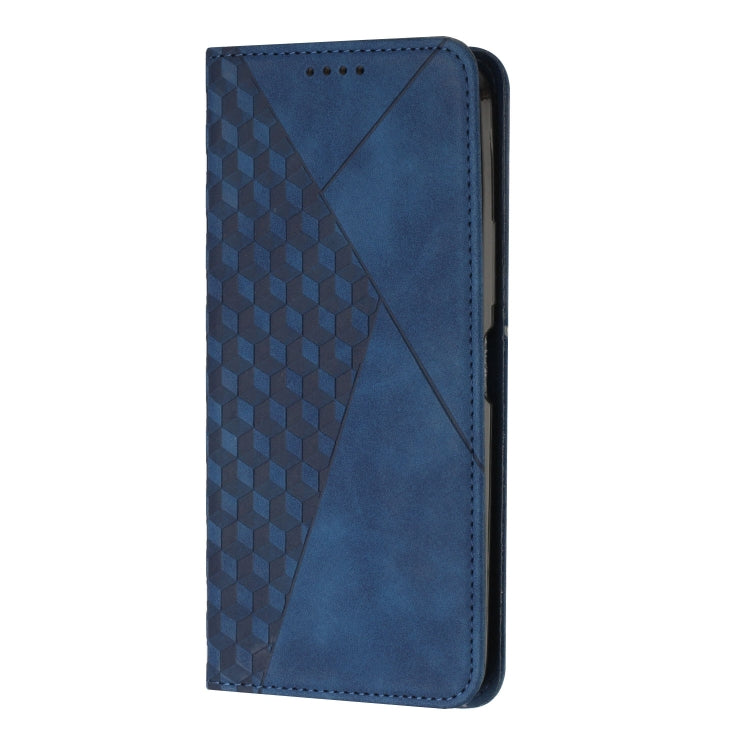 For Motorola Edge 2024 Diamond Splicing Skin Feel Magnetic Leather Phone Case(Blue) - Motorola Cases by buy2fix | Online Shopping UK | buy2fix