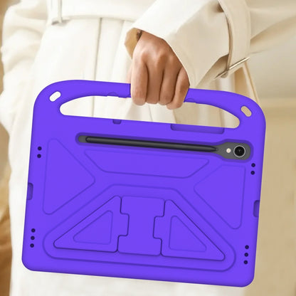 For Samsung Galaxy Tab S9 Handle EVA Shockproof Tablet Case with Holder(Purple) - Galaxy Tab S9 Cases by buy2fix | Online Shopping UK | buy2fix