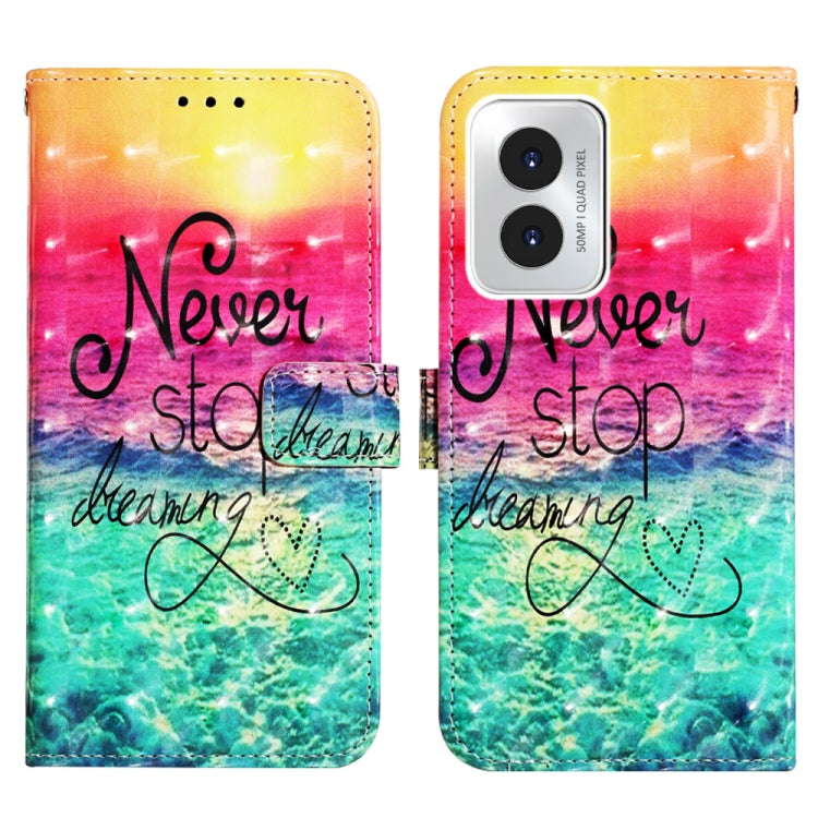 For Motorola Moto G Play 4G 2024 3D Painting Horizontal Flip Leather Phone Case(Chasing Dreams) - Motorola Cases by buy2fix | Online Shopping UK | buy2fix