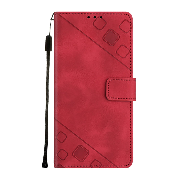 For Google Pixel 9 Pro XL Skin-feel Embossed Leather Phone Case(Red) - Google Cases by buy2fix | Online Shopping UK | buy2fix