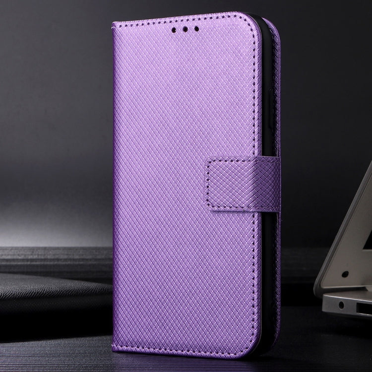 For iPhone 16 Diamond Texture Leather Phone Case(Purple) - iPhone 16 Cases by buy2fix | Online Shopping UK | buy2fix