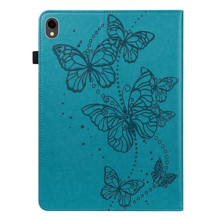 For Samsung Galaxy Tab S9 Embossed Butterfly Pattern Horizontal Flip Leather Tablet Case(Blue) - Galaxy Tab S9 Cases by buy2fix | Online Shopping UK | buy2fix