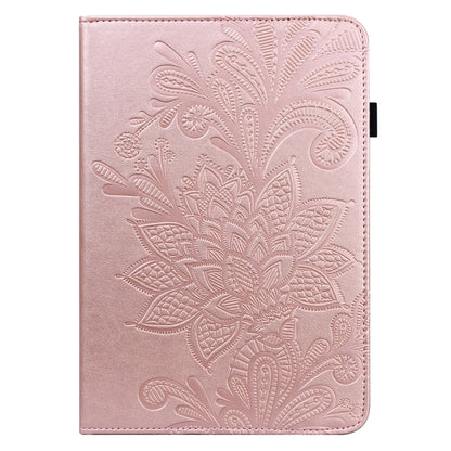 For Samsung Galaxy Tab S9 Lace Flower Embossing Pattern PU Tablet Case(Gold) - Galaxy Tab S9 Cases by buy2fix | Online Shopping UK | buy2fix