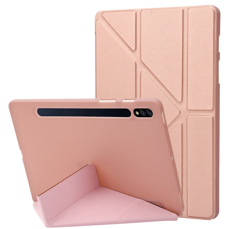 For Samsung Galaxy Tab S9+ Deformation Silicone Leather Tablet Case(Rose Gold) - Galaxy Tab S9+ Cases by buy2fix | Online Shopping UK | buy2fix