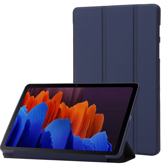 For Samsung Galaxy Tab S9+ 3-Fold Holder Silicone Leather Tablet Case(Dark Blue) - Galaxy Tab S9+ Cases by buy2fix | Online Shopping UK | buy2fix