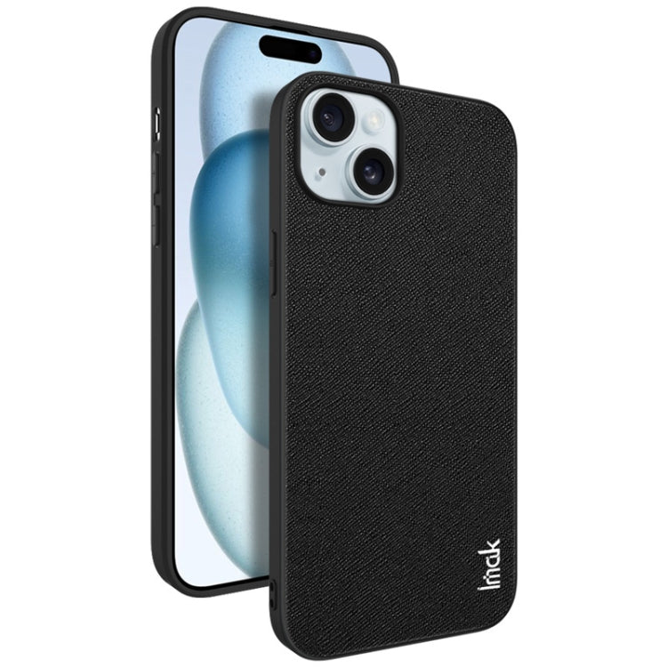 For iPhone 15 IMAK LX-5 Series Shockproof PC + PU + TPU Protective Phone Case(Cross Texture) - iPhone 15 Cases by imak | Online Shopping UK | buy2fix