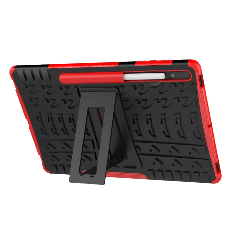 For Samsung Galaxy Tab S9+ Tire Texture TPU + PC Tablet Case(Red) - Galaxy Tab S9+ Cases by buy2fix | Online Shopping UK | buy2fix