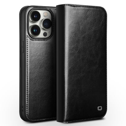 For iPhone 15 Pro QIALINO Classic Genuine Leather Phone Case(Black) - iPhone 15 Pro Cases by QIALINO | Online Shopping UK | buy2fix