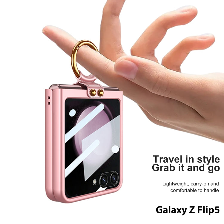 For Samsung Galaxy Z Flip5 GKK Integrated Ultra-thin PC Ring Holder Phone Case(Purple) - Galaxy Z Flip5 Cases by GKK | Online Shopping UK | buy2fix