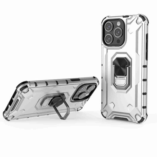 For iPhone 14 Pro Max Ice Armor Series Ring Holder Phone Case(Silver) - iPhone 14 Pro Max Cases by buy2fix | Online Shopping UK | buy2fix