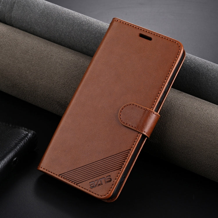 For OnePlus Nord CE4 Lite 5G AZNS Sheepskin Texture Flip Leather Phone Case(Brown) - OnePlus Cases by AZNS | Online Shopping UK | buy2fix