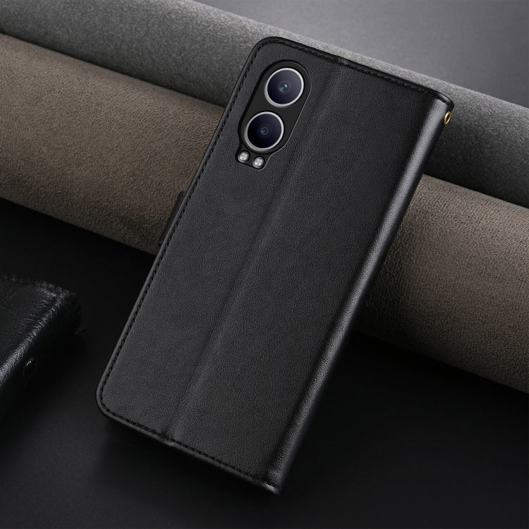 For OnePlus Nord CE4 Lite 5G AZNS Sheepskin Texture Flip Leather Phone Case(Black) - OnePlus Cases by AZNS | Online Shopping UK | buy2fix