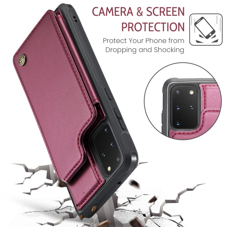 For Samsung Galaxy S20+ CaseMe C22 Card Slots Holder RFID Anti-theft Phone Case(Wine Red) - Galaxy Phone Cases by CaseMe | Online Shopping UK | buy2fix