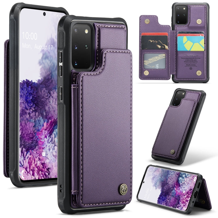 For Samsung Galaxy S20+ CaseMe C22 Card Slots Holder RFID Anti-theft Phone Case(Purple) - Galaxy Phone Cases by CaseMe | Online Shopping UK | buy2fix