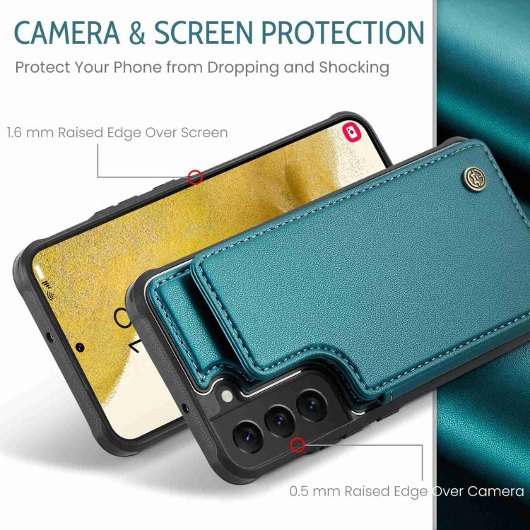 For Samsung Galaxy S22+ 5G CaseMe C22 Card Slots Holder RFID Anti-theft Phone Case(Blue Green) - Galaxy S22+ 5G Cases by CaseMe | Online Shopping UK | buy2fix