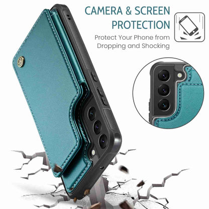 For Samsung Galaxy S22+ 5G CaseMe C22 Card Slots Holder RFID Anti-theft Phone Case(Blue Green) - Galaxy S22+ 5G Cases by CaseMe | Online Shopping UK | buy2fix