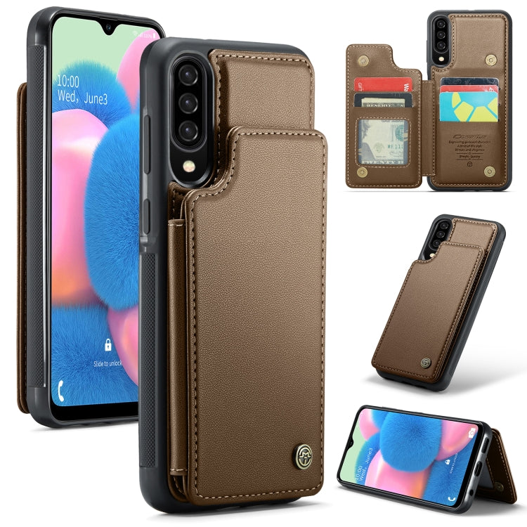 For Samsung Galaxy A30s/A50s/A50 CaseMe C22 Card Slots Holder RFID Anti-theft Phone Case(Brown) - Galaxy Phone Cases by CaseMe | Online Shopping UK | buy2fix